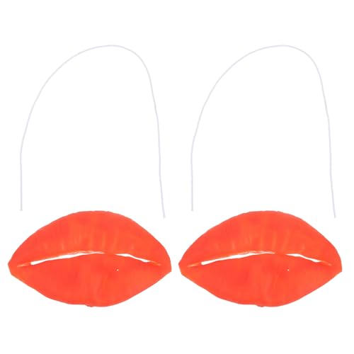 Kichvoe 2 Stück Rote Lippen Mund Cosplay Maske Gesichts Lustige Cartoon Rote Lippen Wurst Mund Requisiten Für Valentinstag Tanz Party Festival Halloween von Kichvoe