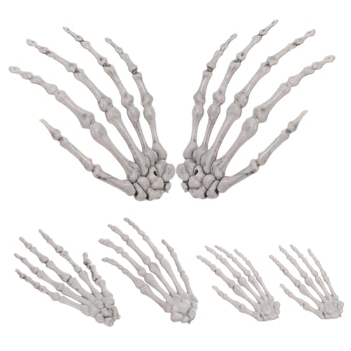 Kichvoe 3 Paare Halloween Skelett Hände Deko Requisiten für Spukhaus Kreative Grusel Dekoration für Halloween Partys und Veranstaltungen Kichvoe 3 Paare Halloween Skelett Hände Deko Requisiten für Spukhaus Kreative Grusel Dekoration für Halloween Partys und Veranstaltungen von Kichvoe