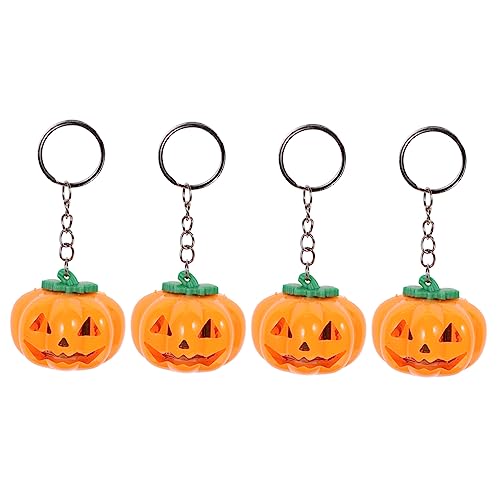 Kichvoe 4 Stück Leuchtende Kürbis Schlüsselanhänger Halloween Schlüsselring Dekoration für Taschen Partygeschenke für Freunde Kichvoe 4 Stück Leuchtende Kürbis Schlüsselanhänger Halloween Schlüsselring Dekoration für Taschen Partygeschenke für Freunde von Kichvoe