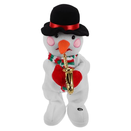 Kichvoe Elektrische Schneemannpuppe, Plüschschneemann, Singendes Tanzspielzeug, Weihnachtsdekoration, Weiß, 12, 59 Zoll von Kichvoe