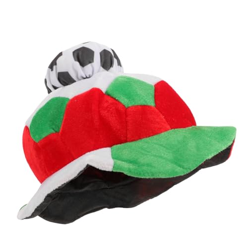 Kichvoe Fußball-Partyhüte Plüsch-Fußballhut Feierhut Mit Italienischer Flagge Cheerleading-Weltfußballspiel-Feierhut Für Das Fußball-Europameisterschaftsspiel 2024 von Kichvoe
