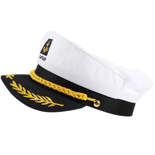 Kichvoe Matrosenhut Für Erwachsene Yacht Boot Kostüm Hüte Marine Marine-Kappen (Weiß) von Kichvoe