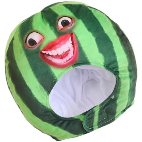 Kichvoe Wassermelonen-Kostümhut Süßer Plüschhut Plüschhut Kostümhüte Cosplay-Kopfbedeckung Party-Foto-Requisiten von Kichvoe