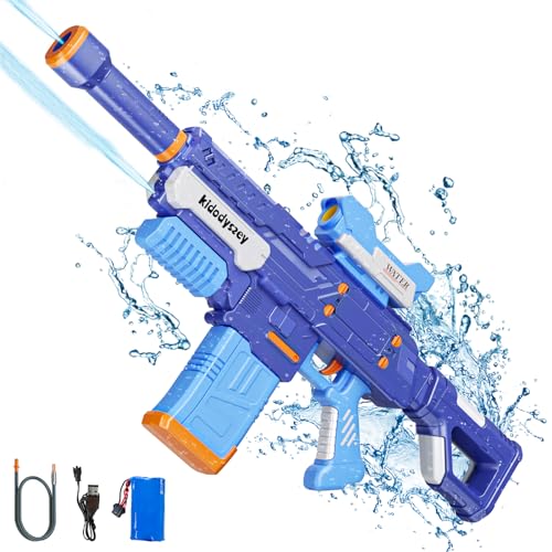 Kid Odyssey Elektrische Wasserpistole mit Akku, Wasserpistole Elektrisch für Erwachsene Kinder, 3 Schießmodi & 2 Wasserversorgungswege, wiederaufladbare Wasserspritzpistole bis 32ft Reichbereich, Blau von Kid Odyssey
