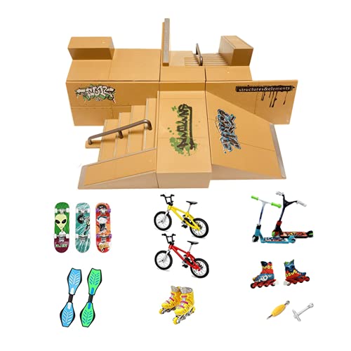 Kidsdream Skate Park Kit Ramp Parts for Finger Skateboard Ultimate Training Props with 19pcs Ramps, Scooters, Bikes and Caster Boards Kidsdream Skate Park Kit Ramp Parts for Finger Skateboard Ultimate Training Props with 19pcs Ramps, Scooters, Bikes and Caster Boards von Kid's Dream