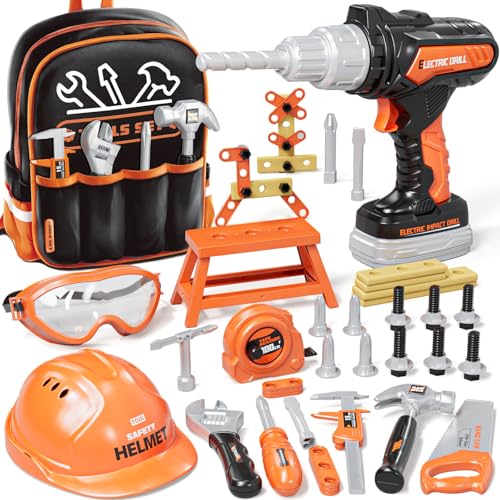 KidBloom Werkzeugkoffer Kinder, 50 Stück Werkzeug Kinder mit Rucksack, Kinderspielzeug ab 3 Jahre mit Bohrmaschine Kinders & Bauhelm, Spielzeug ab 3 4 5 Jahre Junge KidBloom Werkzeugkoffer Kinder, 50 Stück Werkzeug Kinder mit Rucksack, Kinderspielzeug ab 3 Jahre mit Bohrmaschine Kinders & Bauhelm, Spielzeug ab 3 4 5 Jahre Junge von KidBloom