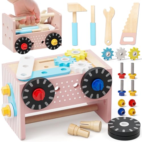 KidBloom Werkzeugkoffer Kinder, Geschenk Mädchen 2 Jahre Werkbank Kinders, Kinderspielzeug ab 2 Jahre Holzwerkzeug Kinder, Spielzeug ab 2 3 4 Jahre KidBloom Werkzeugkoffer Kinder, Geschenk Mädchen 2 Jahre Werkbank Kinders, Kinderspielzeug ab 2 Jahre Holzwerkzeug Kinder, Spielzeug ab 2 3 4 Jahre von KidBloom