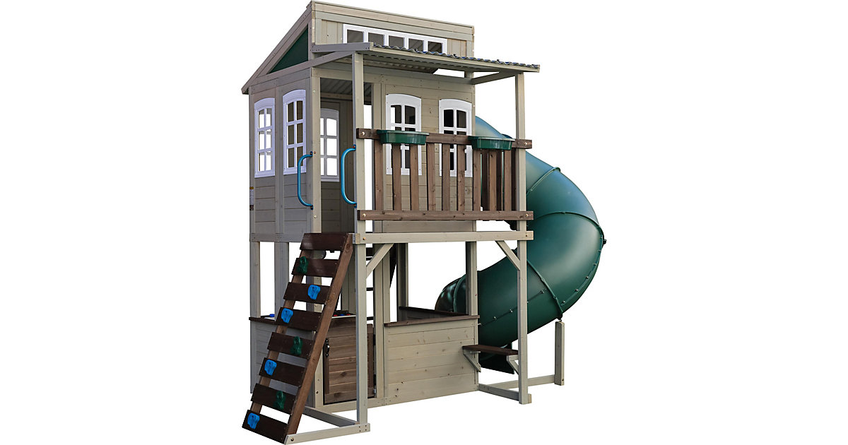 Cozy Escape Spielhaus aus Holz grau/grün von KidKraft
