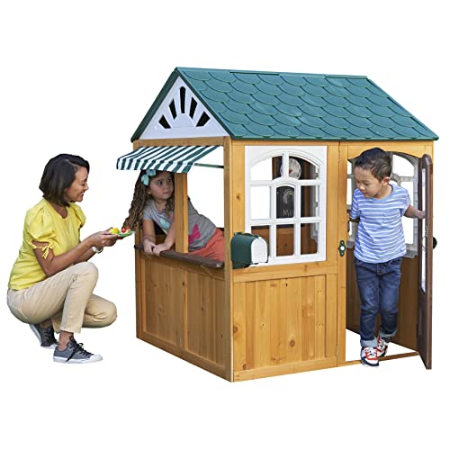 KidKraft Garden View Outdoor Spielhaus aus Holz (FSC) mit Markise, Gartenspielzeug für Kinder, 00405 von KidKraft