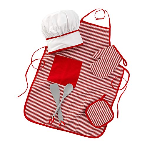KidKraft 63197 Tasty Treats rot Spielzeug Küchenchef 6-teiliges Koch-Set - inklusiv Schürze und Kochhut für Kinder - Spielküchen-Zubehör KidKraft 63197 Tasty Treats rot Spielzeug Küchenchef 6-teiliges Koch-Set - inklusiv Schürze und Kochhut für Kinder - Spielküchen-Zubehör von KidKraft