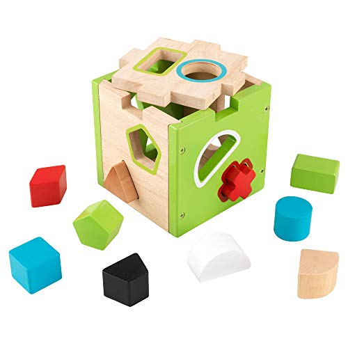 KidKraft 63247 Sortierbox Würfel aus Holz für Formen - Spielzeug für Babys, Kinder und Kleinkinder von KidKraft