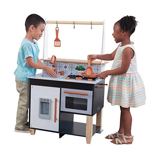 KidKraft Artisan Kinderküche aus Holz mit Zubehör, Spielküche mit Eiswürfelspender, Spielzeug für Kinder ab 3 Jahre, 53441 von KidKraft