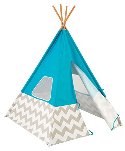 KidKraft Deluxe Türkis Tipi Zelt aus Holz und Canvas für Kinder, Outdoor und Indoor Kinderzelt, Kinderzimmer, Spielzeug für Kinder ab 3 Jahre, 00223 KidKraft Deluxe Türkis Tipi Zelt aus Holz und Canvas für Kinder, Outdoor und Indoor Kinderzelt, Kinderzimmer, Spielzeug für Kinder ab 3 Jahre, 00223 von KidKraft