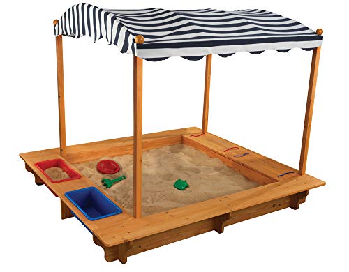 KidKraft Sandkasten mit Dach, Sandkiste aus Holz, Outdoor Spiele für Kinder, Gartenspielzeug, 00165 von KidKraft