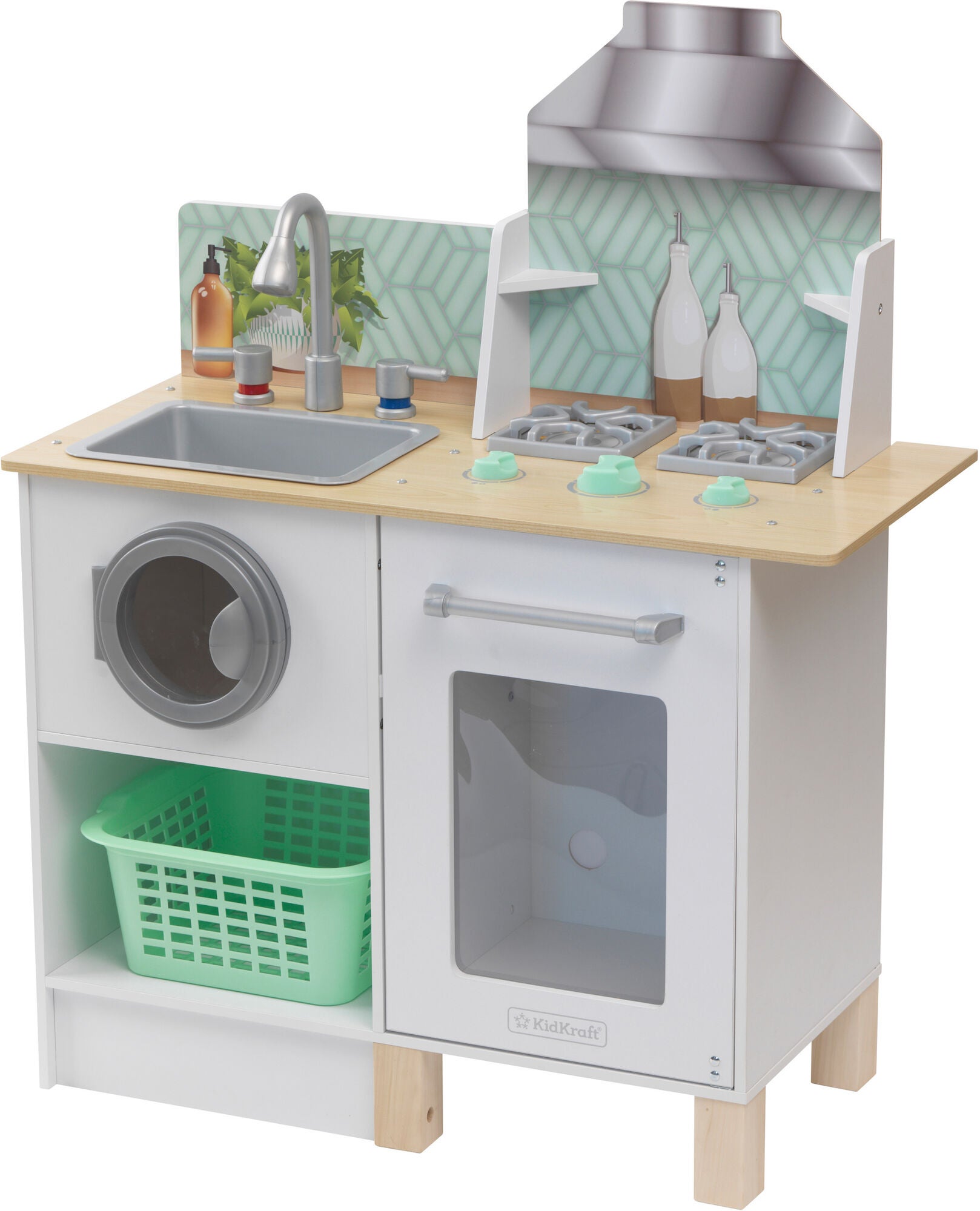 KidKraft Whisk and Wash Spielküche und Waschmaschine, Kinderküche von KidKraft