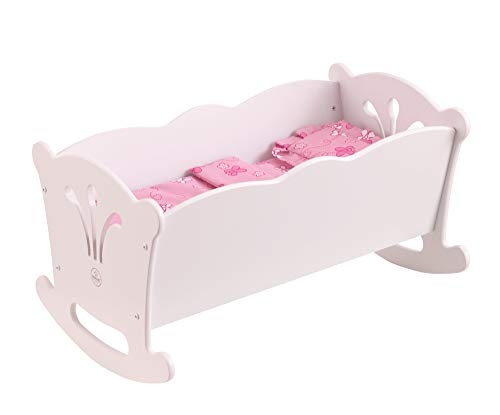 KidKraft Lil'Doll Puppenwiege aus Holz, Puppenbett für Baby Puppe, Puppen Zubehör, Spielzeug für Jungen und Mädchen ab 3 Jahre, 60101 KidKraft Lil'Doll Puppenwiege aus Holz, Puppenbett für Baby Puppe, Puppen Zubehör, Spielzeug für Jungen und Mädchen ab 3 Jahre, 60101 von KidKraft