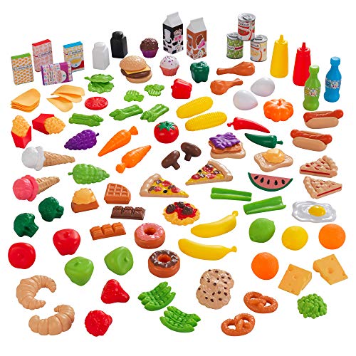 KidKraft Spielzeug-Lebensmittel Deluxe Tasty Treats für Kinderküche, Spielset mit 115 Teile, Spielküche Zubehör, Spielzeug für Kinder ab 3 Jahre, 63330 von KidKraft