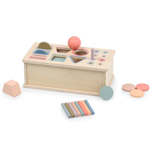 KidMigo Montessori Spielzeug Baby Holzspielzeug: 3 IN 1 Kinderspielzeug Sortierspiel ab 1 Jahr Motorikspielzeug Geschenk Junge Mädchen von KidMigo
