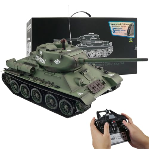 Kidaromo 1:16 RC Panzer, Sowjetischer T-34/85 RC Mittlerer Panzer, 2,4 GHz WWII Militärfahrzeug Hauptschlacht gepanzertes Fahrzeug mit realistischem Sound, Rauch & Infrarot-Kampfsystem, Geschenke Kidaromo 1:16 RC Panzer, Sowjetischer T-34/85 RC Mittlerer Panzer, 2,4 GHz WWII Militärfahrzeug Hauptschlacht gepanzertes Fahrzeug mit realistischem Sound, Rauch & Infrarot-Kampfsystem, Geschenke von Kidaromo