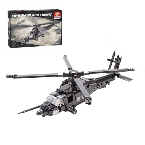 Kidaromo Hubschrauber austeine Modellbausatz, MH60M Klemmbausteine Militär Helikopter, MOC Flugzeug Konstruktionsspielzeug Klemmbausteine für Erwachsene & Militärfans, 1057 Teile Kidaromo Hubschrauber austeine Modellbausatz, MH60M Klemmbausteine Militär Helikopter, MOC Flugzeug Konstruktionsspielzeug Klemmbausteine für Erwachsene & Militärfans, 1057 Teile von Kidaromo