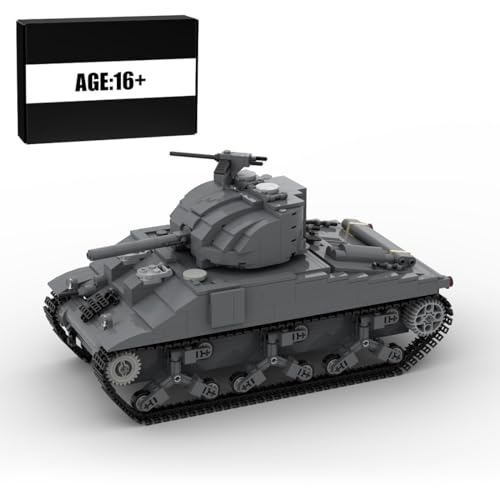 Kidaromo Militär Panzer Bausteine Set, 1/30 M4-A2 Sherman Kampfpanzer Bausatz, Panzer Armee Modell Bauspielzeug, Militärmodell für Erwachsene & Militärfans, 1136 Teile Kidaromo Militär Panzer Bausteine Set, 1/30 M4-A2 Sherman Kampfpanzer Bausatz, Panzer Armee Modell Bauspielzeug, Militärmodell für Erwachsene & Militärfans, 1136 Teile von Kidaromo