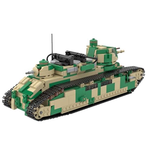Kidaromo Militär Panzer Bausteine Set, 1/35 Char 2C Französischer Schwerer Panzer Camouflage Bausatz, Panzer Armee Modell Bauspielzeug, Militärmodell für Erwachsene & Militärfans, 1202 Teile von Kidaromo