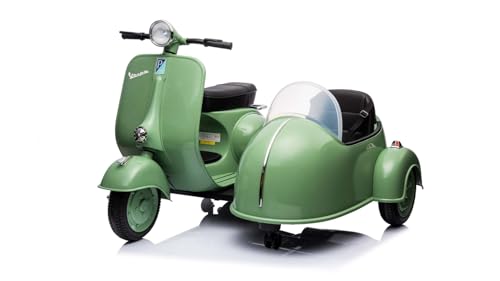 Elektro Kinder Motorrad Vespa 150 VL1T mit Beiwagen 2x35W 12V 7A, Farbe:Grün Elektro Kinder Motorrad Vespa 150 VL1T mit Beiwagen 2x35W 12V 7A, Farbe:Grün von Kidcars
