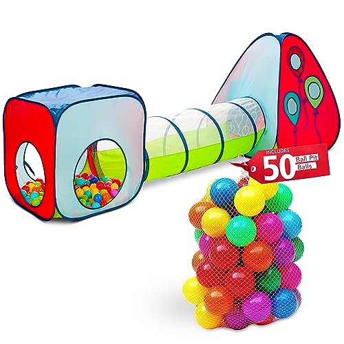 Kiddey 3-in-1 Kids Pop-Up Play Tent, Crawl Tunnel, & Ball Pit Set mit 50 Play Balls - 3 Stück Durable Pretend Playhouse Tent für Jungen, Mädchen, Toddlers & Pets - Indoor & Outdoor with Carry Case Kiddey 3-in-1 Kids Pop-Up Play Tent, Crawl Tunnel, & Ball Pit Set mit 50 Play Balls - 3 Stück Durable Pretend Playhouse Tent für Jungen, Mädchen, Toddlers & Pets - Indoor & Outdoor with Carry Case von Kiddey
