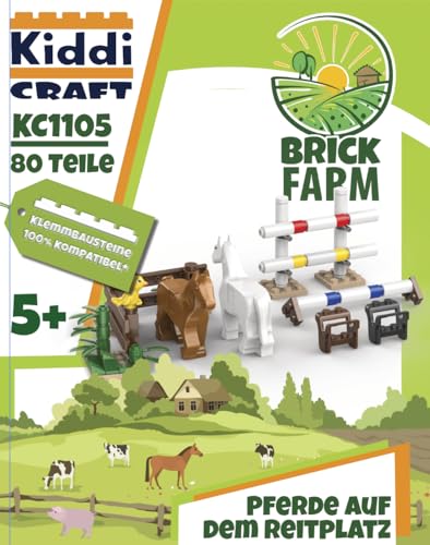 Kiddicraft KC1105 Pferde auf dem Reitplatz Klemmbausteine- Konstruktionsspielzeug von KIDDICRAFT