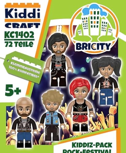 Kiddicraft KC1402 KIDDIZ Figuren-Pack Rock Festival - Klemmbaustein-Figuren - von KIDDICRAFT