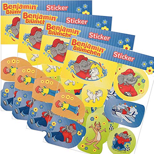 32-teiliges Sticker-Set * Benjamin BLÜMCHEN * als Mitgebsel, als Geschenk oder zum Basteln | Aufkleber Bilder Kinder Kindergeburtstag Geburtstag Töröö Elefant von Kiddnix Studios:
