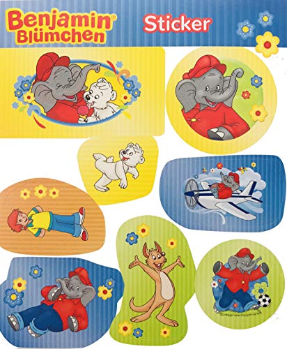 8 Sticker * Benjamin BLÜMCHEN * als Mitgebsel, als Geschenk oder zum Basteln | Aufkleber Bilder Kinder Kindergeburtstag Geburtstag Töröö Elefant von Kiddnix Studios: