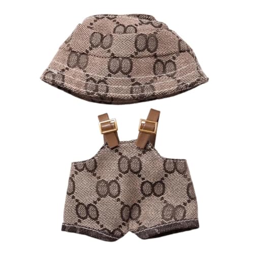 2 Stück Set Bekleidung für La 17cm Puppe Kleidung DIY Outfit für La Puppen Schwarzer Hut, Latzhose Geeignet für Sammler, Kindergeschenke (Stil B) von Kiddo Sky