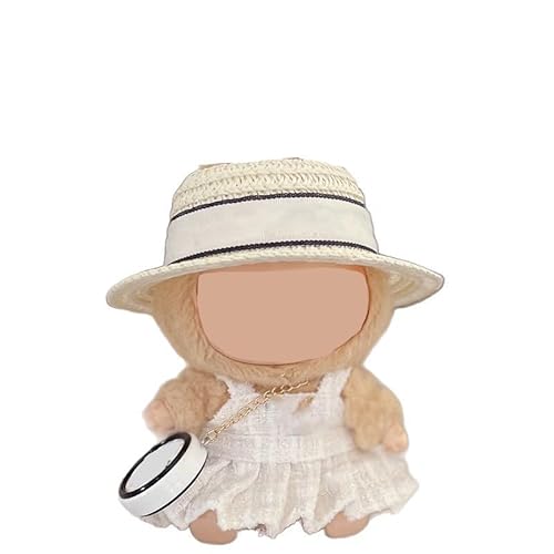 2 Stück Set Bekleidung für La 17cm Puppe Kleidung DIY Outfit für La Puppen Schwarzer Hut, Latzhose Geeignet für Sammler, Kindergeschenke (Stil F) von Kiddo Sky