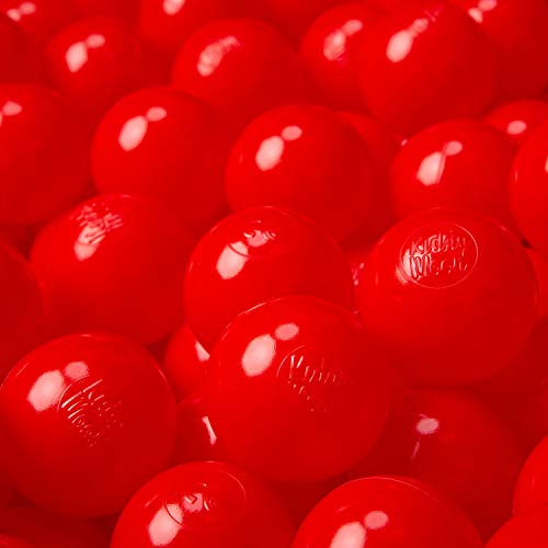 KiddyMoon 100 ∅ 6Cm Kinder Bälle Für Bällebad Spielbälle Baby Plastikbälle Made In EU, Rot von KiddyMoon