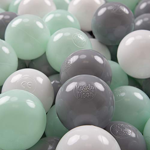 KiddyMoon 200 ∅ 7Cm Kinder Bälle Spielbälle Für Bällebad Baby Plastikbälle Made In EU, Weiß/Grau/Minze KiddyMoon 200 ∅ 7Cm Kinder Bälle Spielbälle Für Bällebad Baby Plastikbälle Made In EU, Weiß/Grau/Minze von KiddyMoon