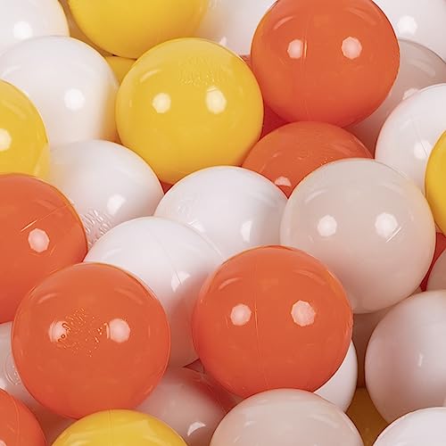 KiddyMoon 200 Bälle/7Cm Kinder Bälle Spielbälle Für Bällebad Baby Einfarbige Plastikbälle Made In EU, Gelb/Orange/Pastellbeige/Weiß KiddyMoon 200 Bälle/7Cm Kinder Bälle Spielbälle Für Bällebad Baby Einfarbige Plastikbälle Made In EU, Gelb/Orange/Pastellbeige/Weiß von KiddyMoon