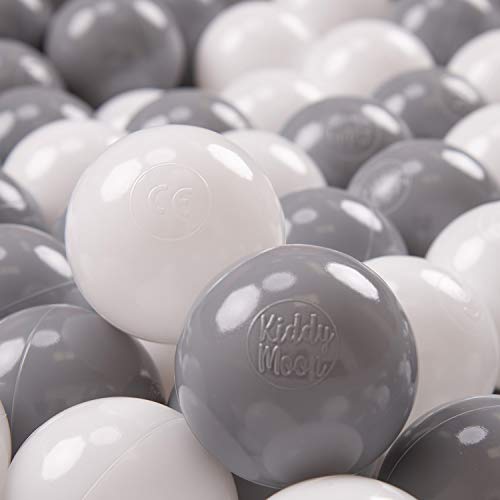 KiddyMoon 300 ∅ 7Cm Kinder Bälle Spielbälle Für Bällebad Baby Plastikbälle Made In EU, Weiß/Grau KiddyMoon 300 ∅ 7Cm Kinder Bälle Spielbälle Für Bällebad Baby Plastikbälle Made In EU, Weiß/Grau von KiddyMoon