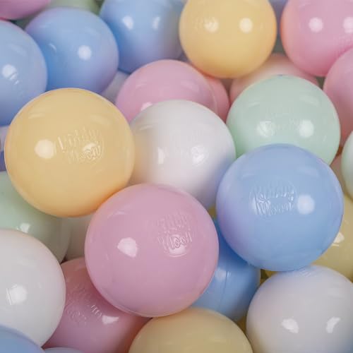 KiddyMoon 300 Bälle/7Cm Kinder Bälle Spielbälle Für Bällebad Baby Einfarbige Plastikbälle Made In EU, Pastellgelb/Weiß/Minze/Babyblau/Puderrosa KiddyMoon 300 Bälle/7Cm Kinder Bälle Spielbälle Für Bällebad Baby Einfarbige Plastikbälle Made In EU, Pastellgelb/Weiß/Minze/Babyblau/Puderrosa von KiddyMoon