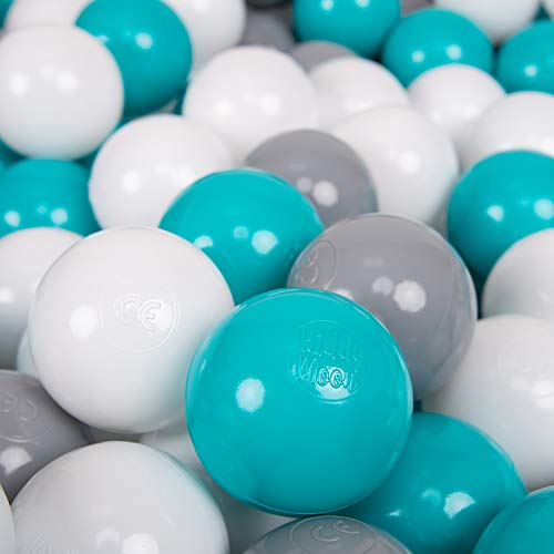 KiddyMoon 700 ∅ 7Cm Kinder Bälle Spielbälle Für Bällebad Baby Plastikbälle Made In EU, Grau/Weiß/Türkis KiddyMoon 700 ∅ 7Cm Kinder Bälle Spielbälle Für Bällebad Baby Plastikbälle Made In EU, Grau/Weiß/Türkis von KiddyMoon