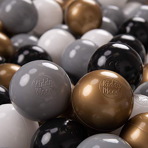 KiddyMoon 700 ∅ 7Cm Kinder Bälle Spielbälle Für Bällebad Baby Plastikbälle Made In EU, Weiß/Grau/Schwarz/Golden KiddyMoon 700 ∅ 7Cm Kinder Bälle Spielbälle Für Bällebad Baby Plastikbälle Made In EU, Weiß/Grau/Schwarz/Golden von KiddyMoon