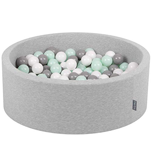 KiddyMoon Bällebad 90X30cm/200 Bälle ∅ 7Cm Bällepool Mit Bunten Bällen Für Babys Kinder Rund, Hellgrau:Weiß/Grau/Minze KiddyMoon Bällebad 90X30cm/200 Bälle ∅ 7Cm Bällepool Mit Bunten Bällen Für Babys Kinder Rund, Hellgrau:Weiß/Grau/Minze von KiddyMoon