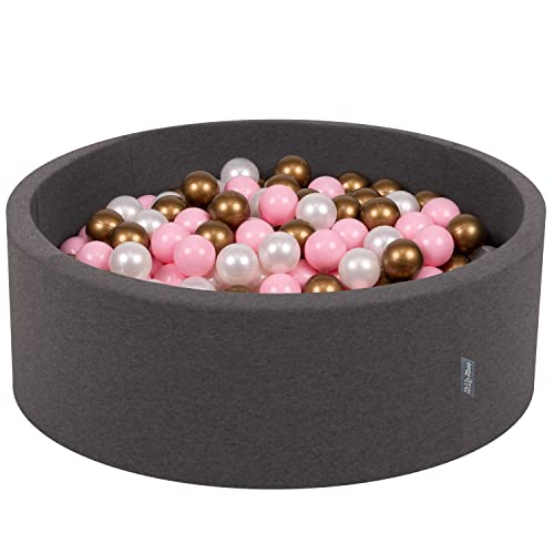 KiddyMoon Bällebad 90X30cm/200 Bälle ∅ 7Cm Bällepool Mit Bunten Bällen Für Babys Kinder Rund, Dunkelgrau:Rosa/Perle/Gold KiddyMoon Bällebad 90X30cm/200 Bälle ∅ 7Cm Bällepool Mit Bunten Bällen Für Babys Kinder Rund, Dunkelgrau:Rosa/Perle/Gold von KiddyMoon