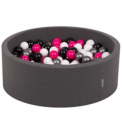 KiddyMoon OK30D-073 Bällebad 90X30cm/200 Bälle ∅ 7Cm Bällepool Mit Bunten Bällen Für Babys Kinder Rund, Dunkelgrau:Weiß/Schwarz/Silber/Dunkelpink KiddyMoon OK30D-073 Bällebad 90X30cm/200 Bälle ∅ 7Cm Bällepool Mit Bunten Bällen Für Babys Kinder Rund, Dunkelgrau:Weiß/Schwarz/Silber/Dunkelpink von KiddyMoon