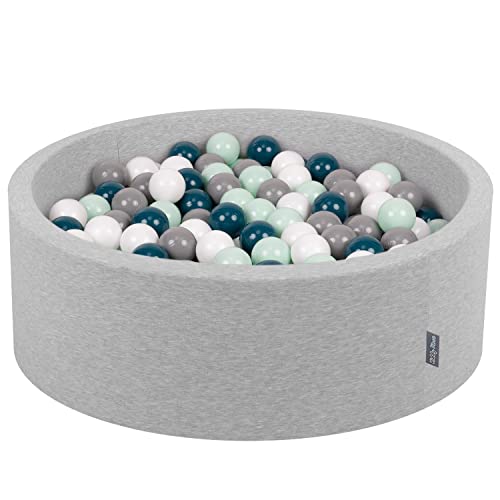 KiddyMoon Bällebad 90X30cm/200 Bälle ∅ 7Cm Bällepool Mit Bunten Bällen Für Babys Kinder Rund, Hellgrau:Dunkeltürkis/Grau/Weiß/Minze KiddyMoon Bällebad 90X30cm/200 Bälle ∅ 7Cm Bällepool Mit Bunten Bällen Für Babys Kinder Rund, Hellgrau:Dunkeltürkis/Grau/Weiß/Minze von KiddyMoon