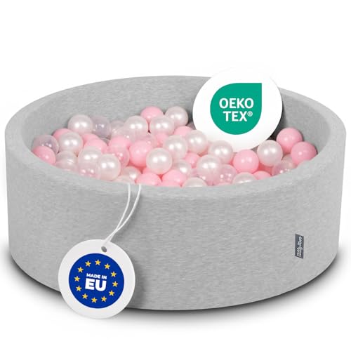 KiddyMoon Bällebad 90X30cm/200 Bälle ∅ 7Cm Bällepool Mit Bunten Bällen Für Babys Kinder Rund, Hellgrau:Rosa/Perle/Transparent KiddyMoon Bällebad 90X30cm/200 Bälle ∅ 7Cm Bällepool Mit Bunten Bällen Für Babys Kinder Rund, Hellgrau:Rosa/Perle/Transparent von KiddyMoon