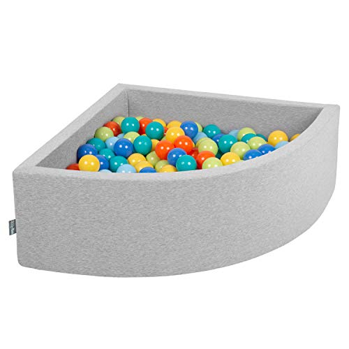 KiddyMoon Viertel Eckig Bällebad Bällepool 90X30cm/200 Bälle ∅ 7Cm Ballgruben Für Babys Spielbad Kleinkinder, Hergestellt In Der EU, Hellgrau:Hgrün/Orange/Türkis/Blau/Babyblau/Gelb KiddyMoon Viertel Eckig Bällebad Bällepool 90X30cm/200 Bälle ∅ 7Cm Ballgruben Für Babys Spielbad Kleinkinder, Hergestellt In Der EU, Hellgrau:Hgrün/Orange/Türkis/Blau/Babyblau/Gelb von KiddyMoon