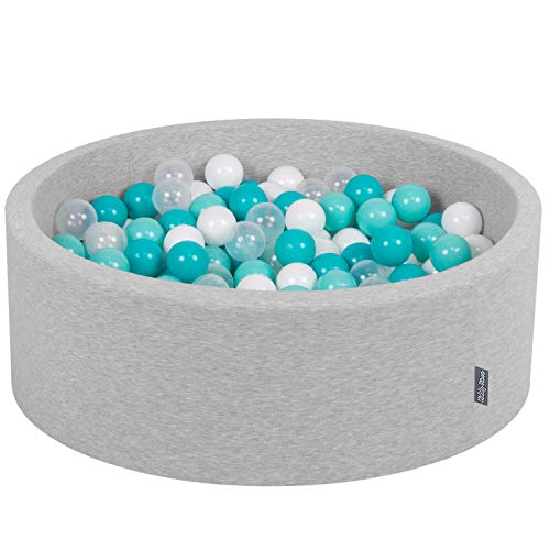 KiddyMoon Bällebad 90X30cm/300 Bälle ∅ 7Cm Bällepool Mit Bunten Bällen Für Babys Kinder Rund, Hellgrau:Helltürkis/Weiß/Transparent/Türkis KiddyMoon Bällebad 90X30cm/300 Bälle ∅ 7Cm Bällepool Mit Bunten Bällen Für Babys Kinder Rund, Hellgrau:Helltürkis/Weiß/Transparent/Türkis von KiddyMoon