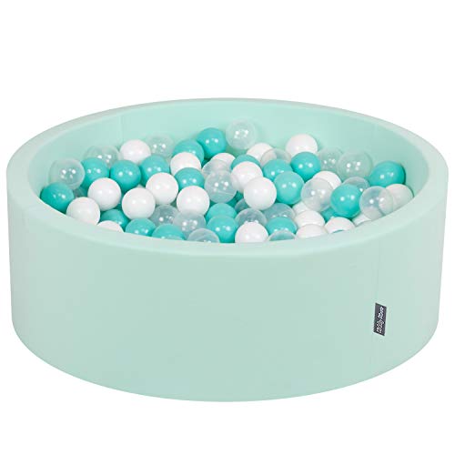 KiddyMoon Bällebad 90X30cm/300 Bälle ∅ 7Cm Bällepool Mit Bunten Bällen Für Babys Kinder Rund, Minze:Helltürkis/Weiß/Transparent KiddyMoon Bällebad 90X30cm/300 Bälle ∅ 7Cm Bällepool Mit Bunten Bällen Für Babys Kinder Rund, Minze:Helltürkis/Weiß/Transparent von KiddyMoon