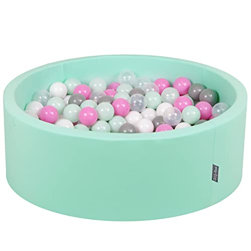 KiddyMoon OK30D-244 Bällebad 90X30cm/300 Bälle ∅ 7Cm Bällepool Mit Bunten Bällen Für Babys Kinder Rund, Mint:Transparent/Grau/Weiß/Pink/Minze KiddyMoon OK30D-244 Bällebad 90X30cm/300 Bälle ∅ 7Cm Bällepool Mit Bunten Bällen Für Babys Kinder Rund, Mint:Transparent/Grau/Weiß/Pink/Minze von KiddyMoon